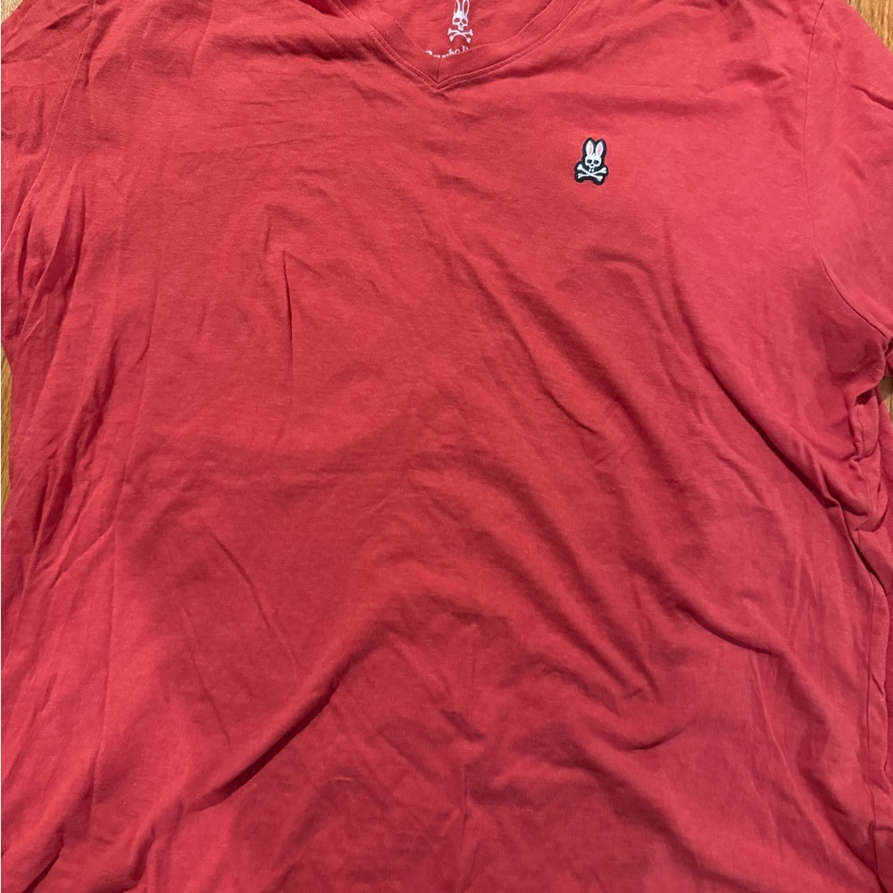 Men's psycho bunny grapefruit color vneck T-Shirt